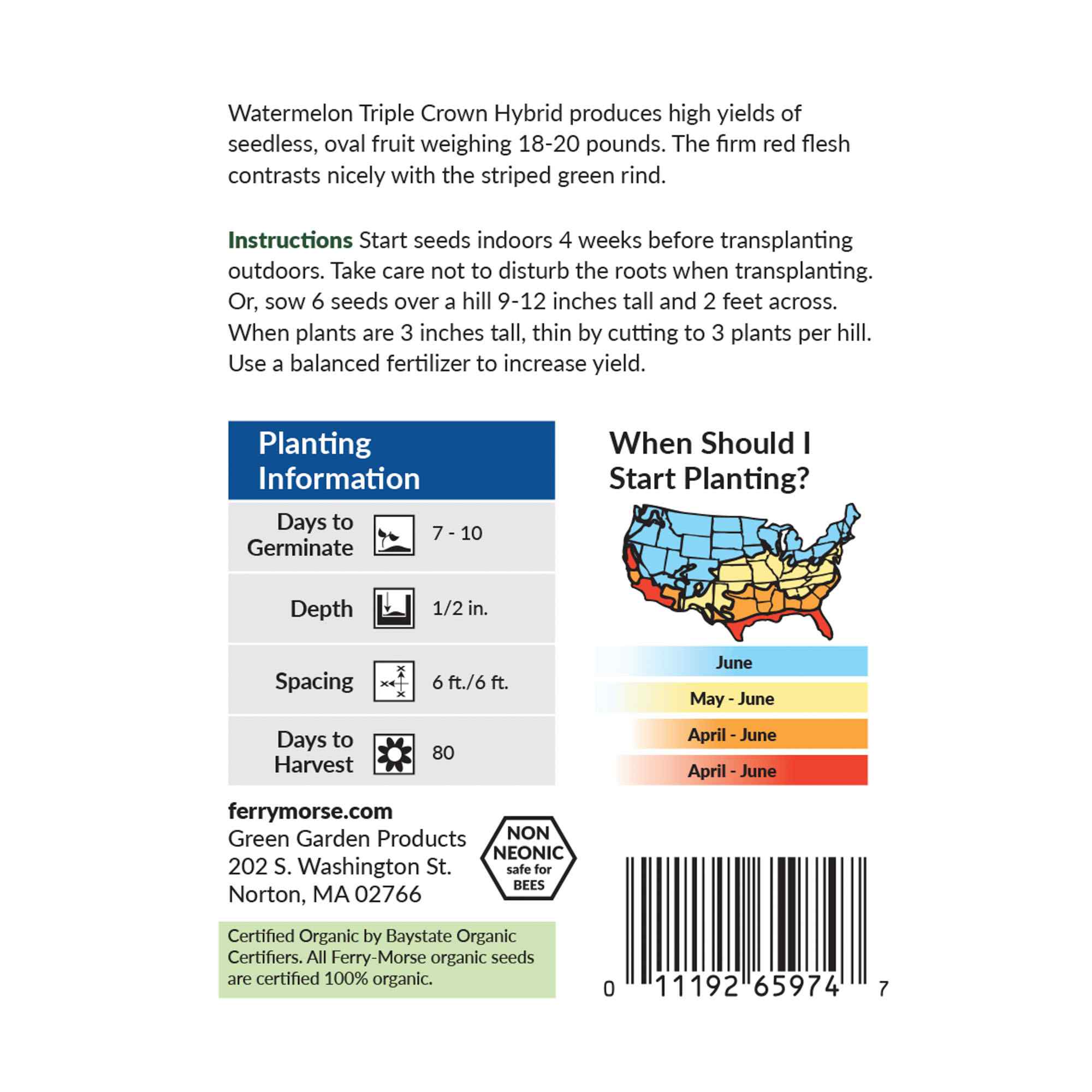 Ferry-Morse Watermelon seed packet